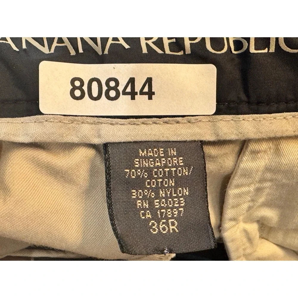 Vintage Banana Republic Y2K Khaki Chino Pants Mens 36R Tan Cotton Nylon 711929